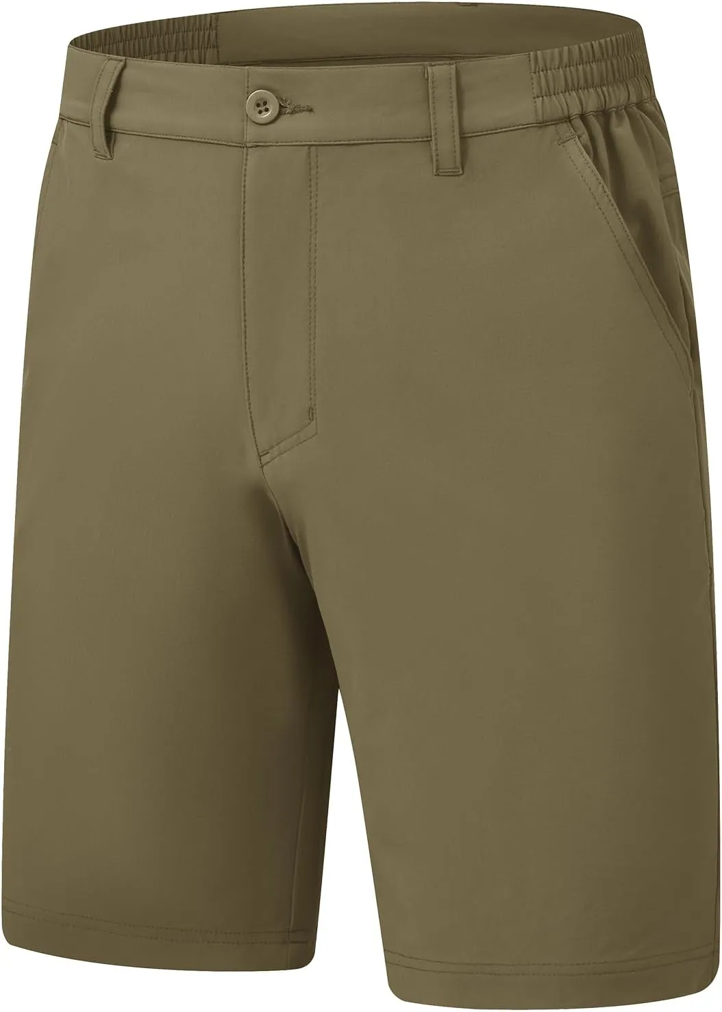 Rdruko Men's Golf Stretch Shorts 9 Inch Inseam Casual Dress Elastic Waist Flat Front Dry Fit Shorts with 5 Pockets