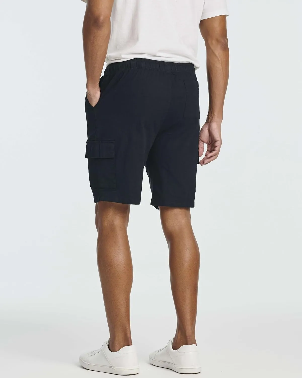 Real Essentials 3 Pack: Men's 9" Elastic Waistband Cargo Short with Drawstring