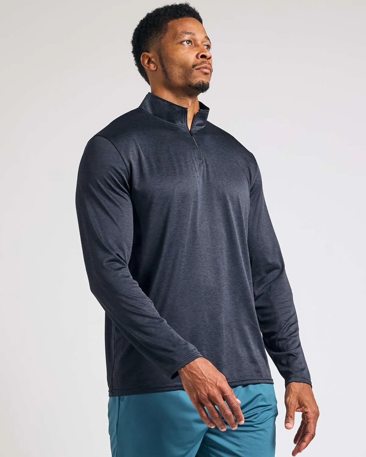 Real Essentials 3 Pack: Men's Dry-Fit Active Quarter Zip Long Sleeve Athletic Performance Pullover (Available in Big & Tall)