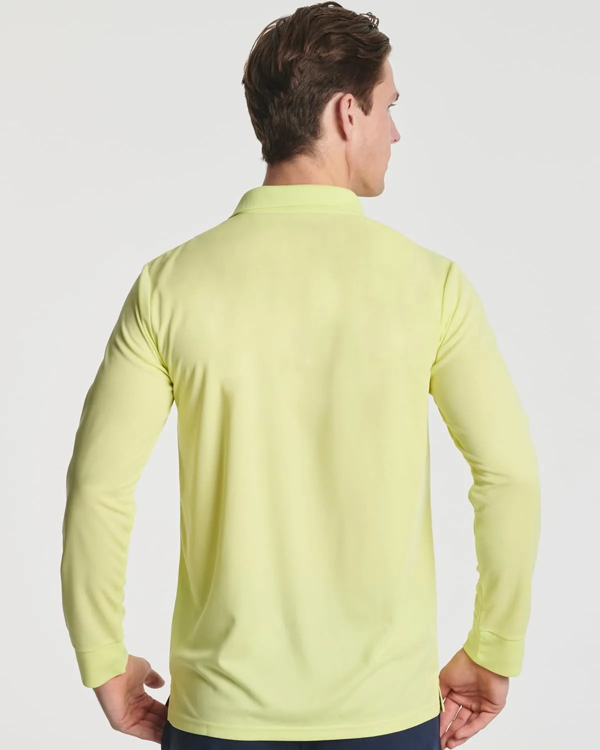 Real Essentials 3 Pack Men's Dry Fit Long-Sleeve Active Polo Shirt Casual Performance Golf (Available in Big & Tall)
