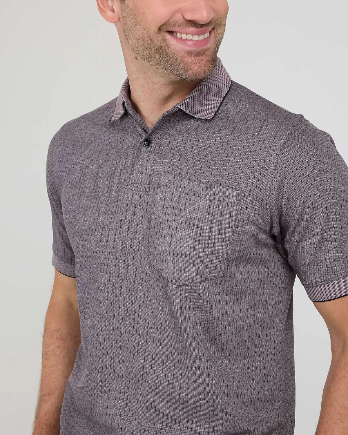 Real Essentials 3 Pack: Men's Regular-Fit Ribbed Polo Shirt with Pocket (Available in Big & Tall)