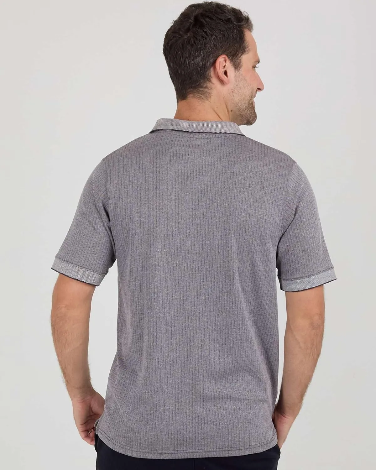 Real Essentials 3 Pack: Men's Regular-Fit Ribbed Polo Shirt with Pocket (Available in Big & Tall)