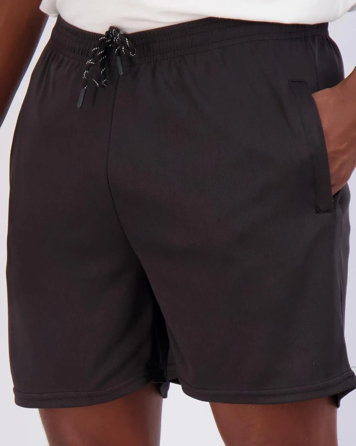 Real Essentials 4 Pack: Men's 5" Mesh Quick-Dry Athletic Running Gym Shorts with Zipper Pockets (Available in Big & Tall)