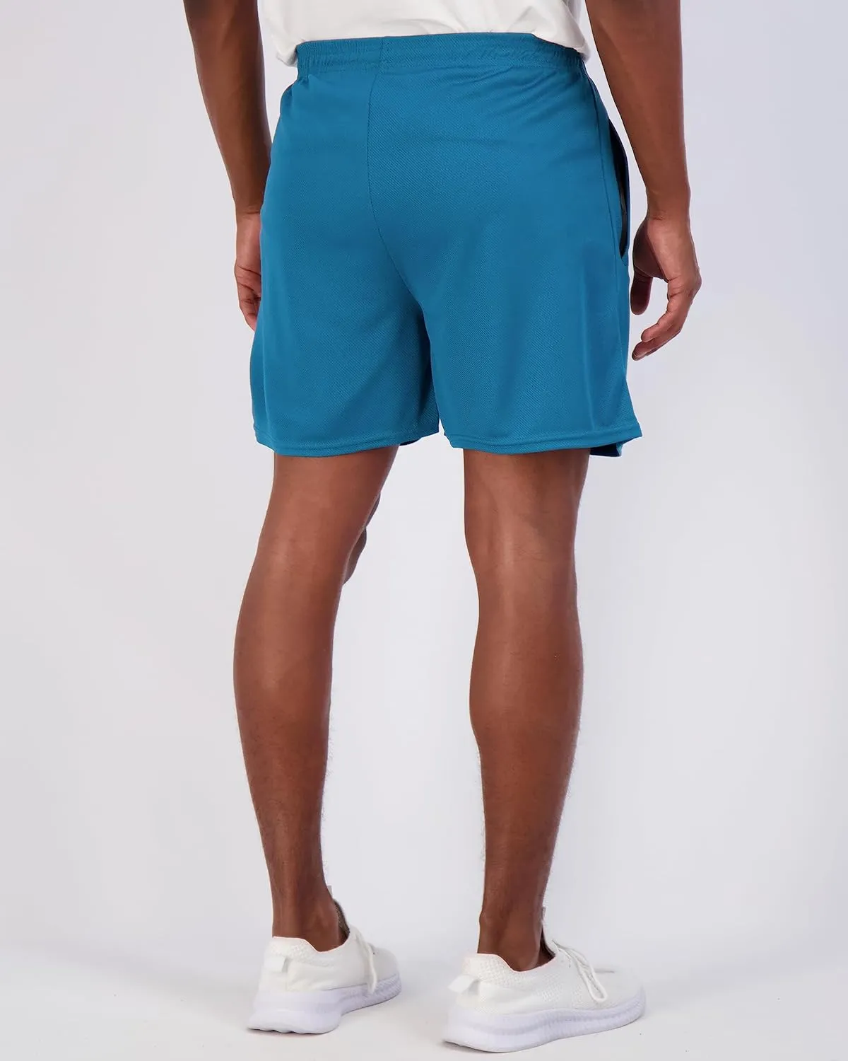 Real Essentials 4 Pack: Men's 5" Mesh Quick-Dry Athletic Running Gym Shorts with Zipper Pockets (Available in Big & Tall)