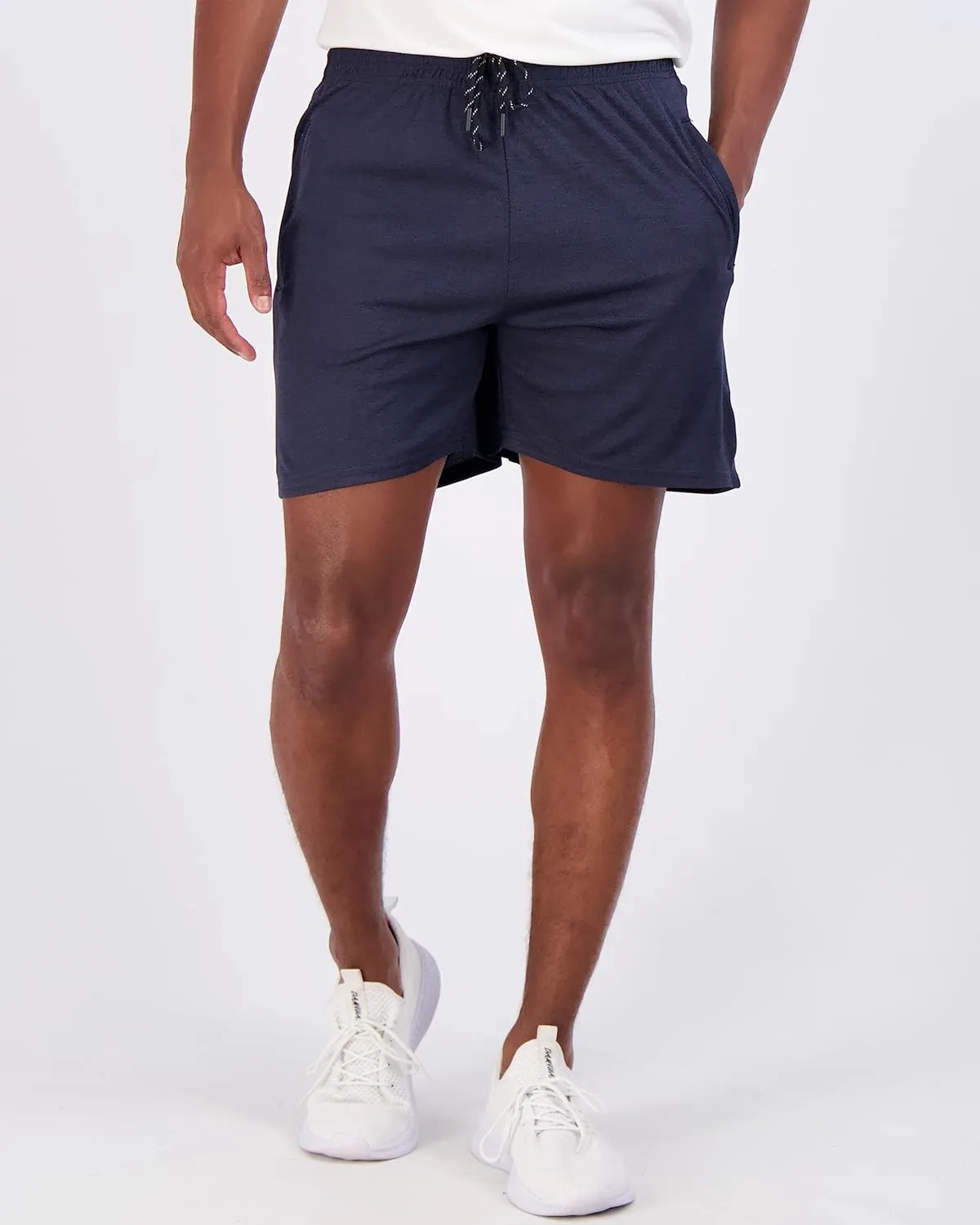 Real Essentials 4 Pack: Men's 5" Mesh Quick-Dry Athletic Running Gym Shorts with Zipper Pockets (Available in Big & Tall)