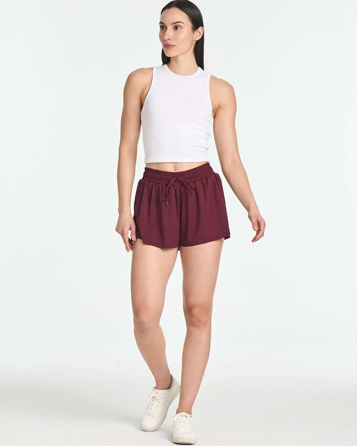 Real Essentials 4 Pack: Womens Flowy Dry Fit Running Short - Gym Yoga Workout Summer Shorts (Available in Plus Size)