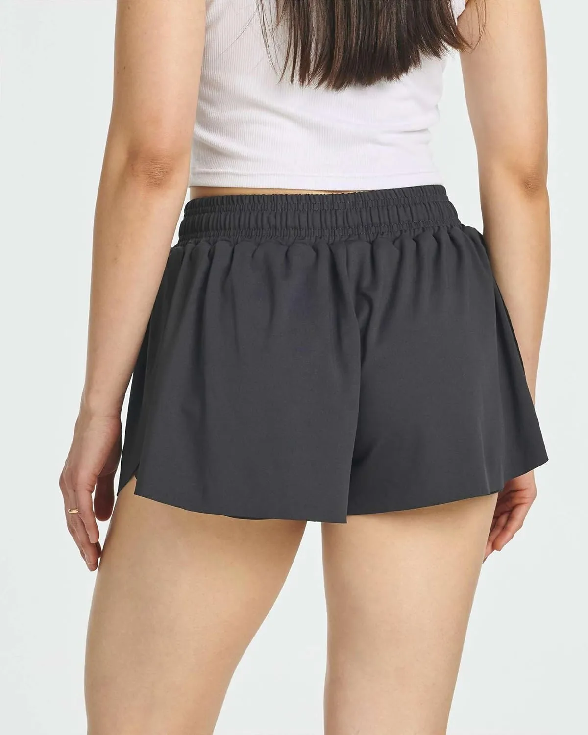 Real Essentials 4 Pack: Womens Flowy Dry Fit Running Short - Gym Yoga Workout Summer Shorts (Available in Plus Size)