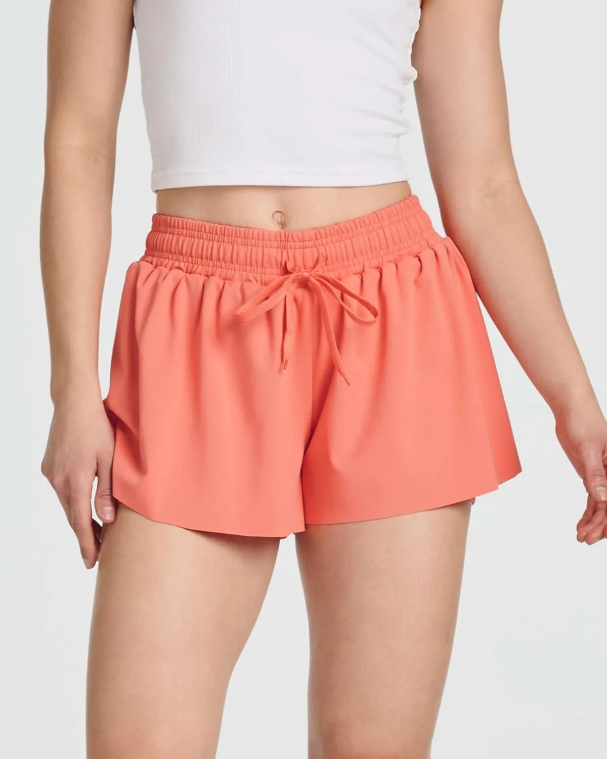 Real Essentials 4 Pack: Womens Flowy Dry Fit Running Short - Gym Yoga Workout Summer Shorts (Available in Plus Size)