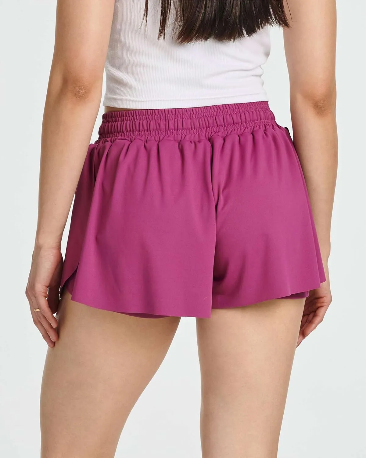 Real Essentials 4 Pack: Womens Flowy Dry Fit Running Short - Gym Yoga Workout Summer Shorts (Available in Plus Size)