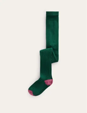 Ribbed Tights-Emerald Night