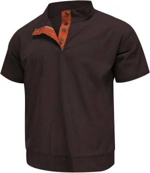 RTTUIOP Collared Shirt Men Polo Shirts Short Sleeve V Neck Button Down Casual Quick Dry Moisture Wicking Slim Fit Golf Shirts