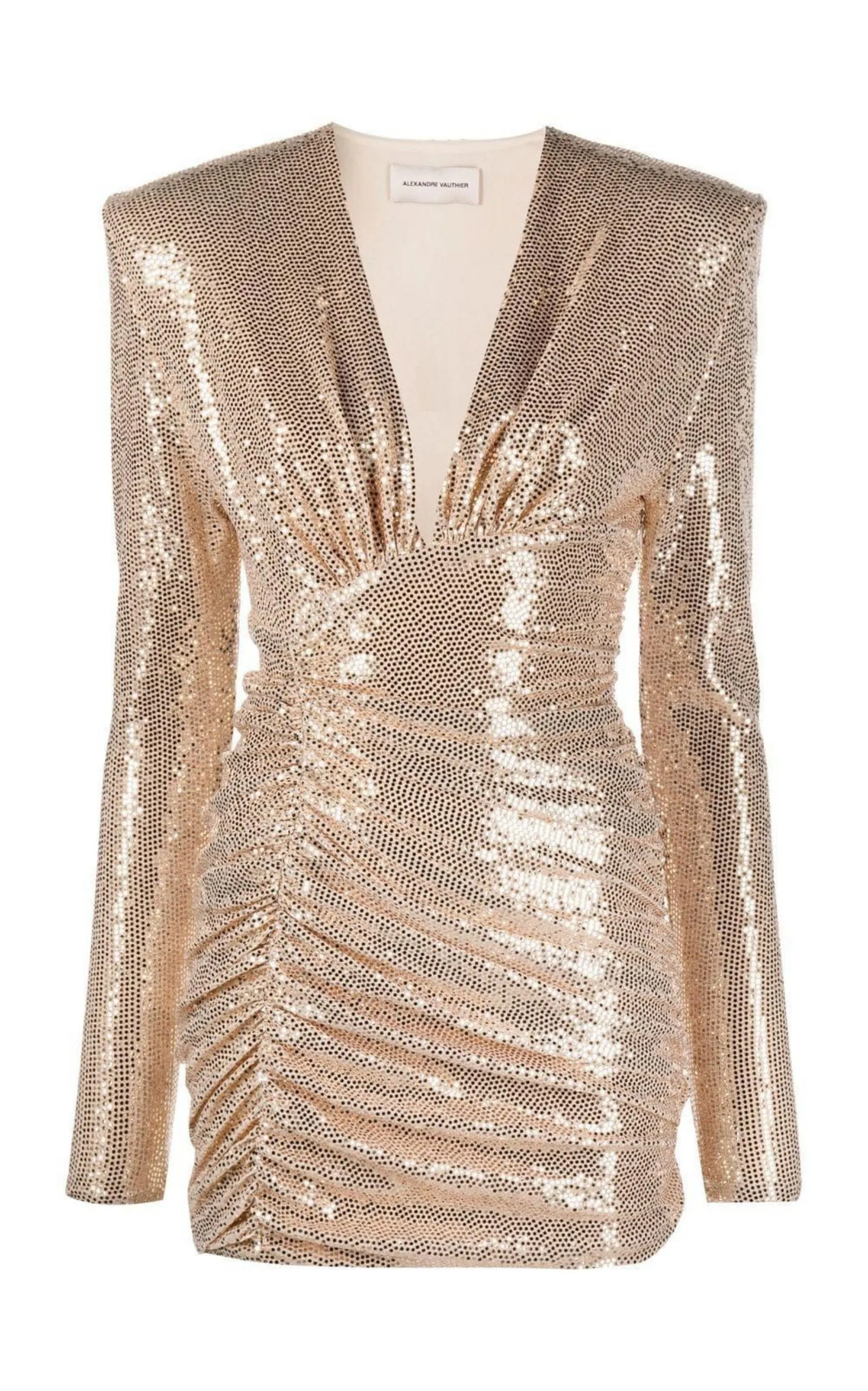 Ruched V-neck  Dress