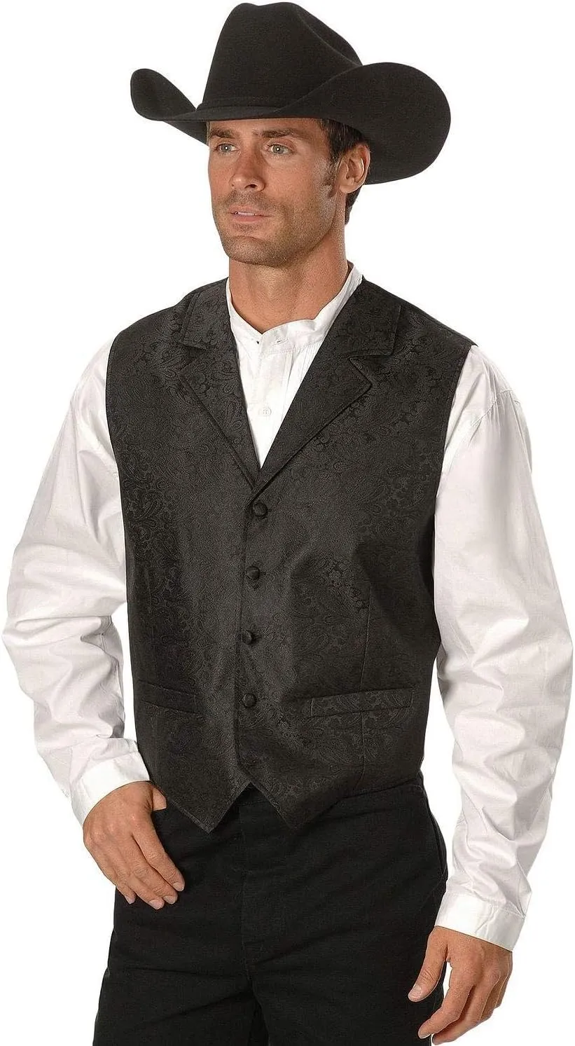 Scully Black Classic Paisley Men's Vest RW093