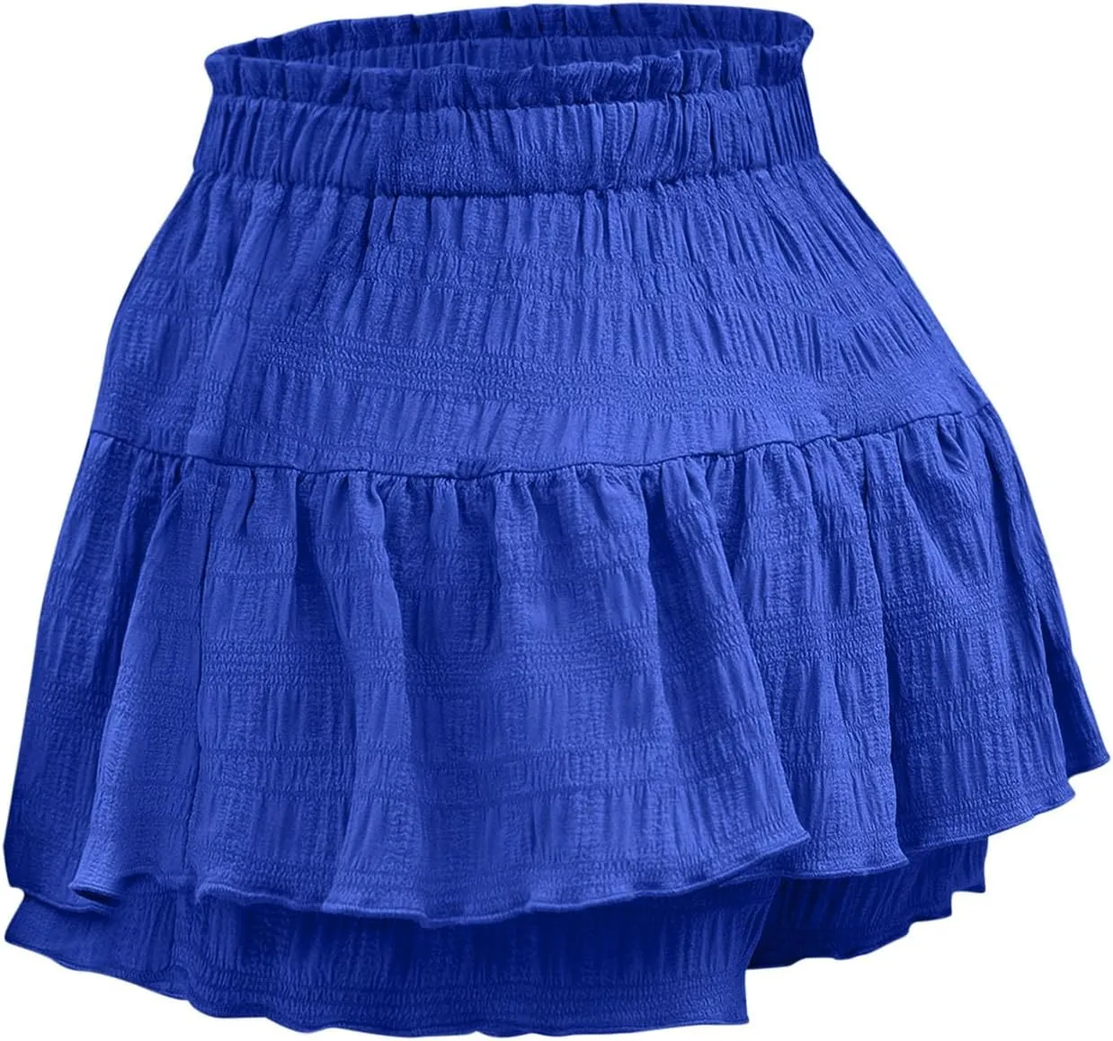 Shorts for Women Trendy Ruffled Hem High Waisted Drawstring Short Pants Flowy Casual Summer Beach Skirt Shorts 2025