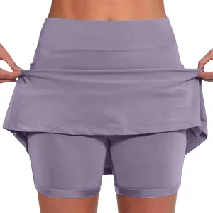 Skorts for Woman Fashion High Waist Skirts Inner Shorts 2025 Summer Solid Golf Skirt Pants Gym Yoga Running Clothes