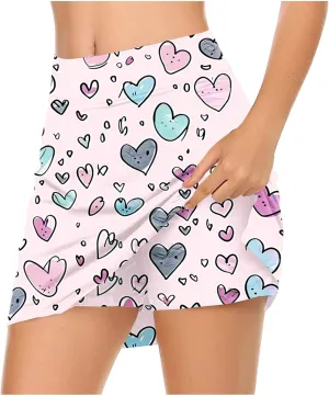 Skorts for Women Dressy Casual Floral Printed Skirts Summer High Waisted Shorts Skort Ladies Athletic Tennis Clothes
