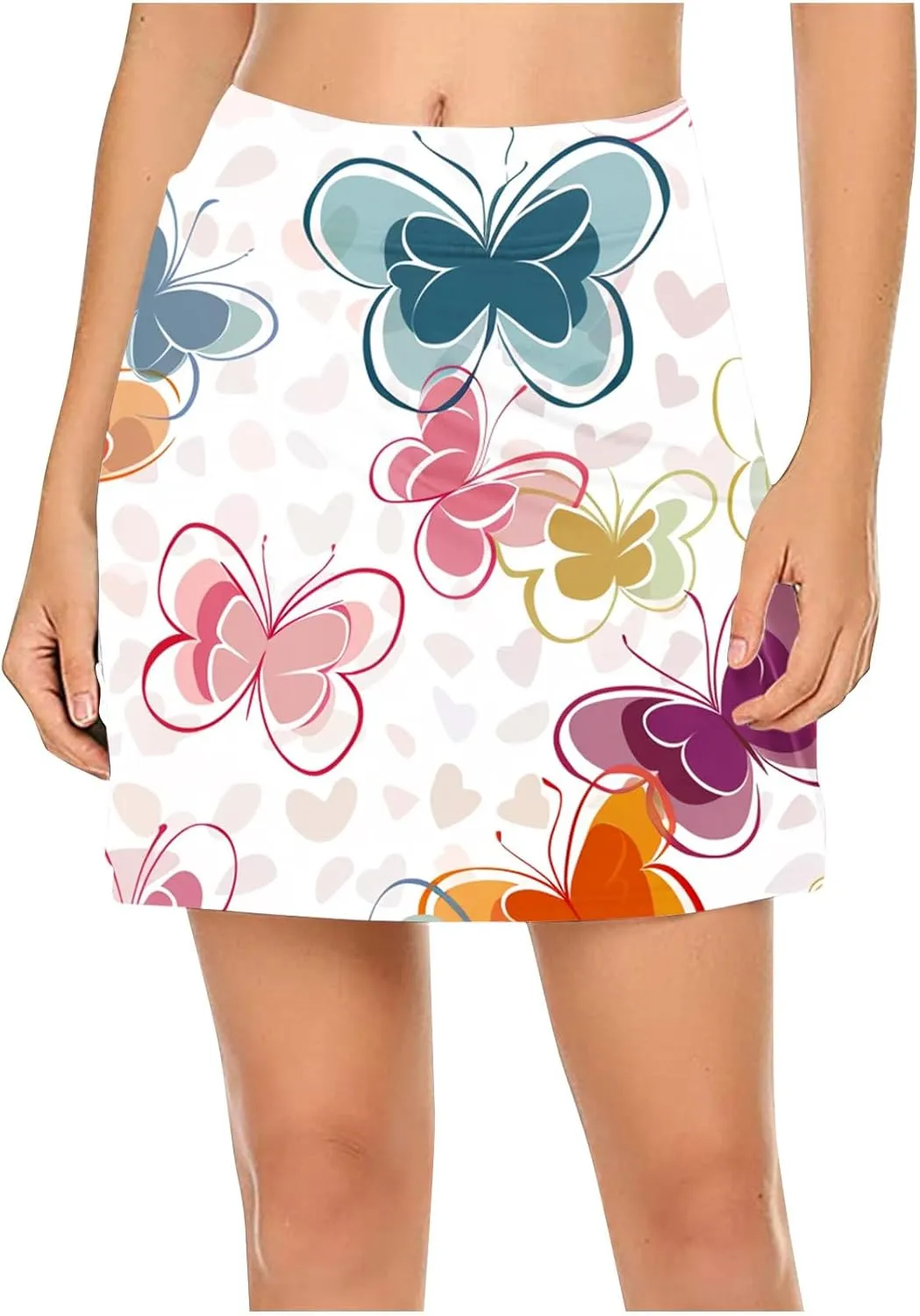 Skorts for Women Dressy Casual Floral Printed Skirts Summer High Waisted Shorts Skort Ladies Athletic Tennis Clothes