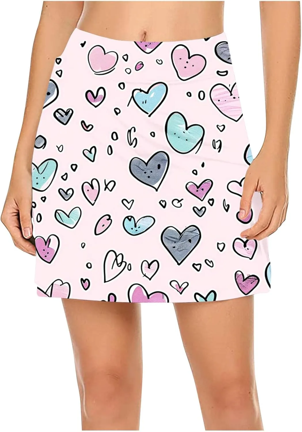 Skorts for Women Dressy Casual Floral Printed Skirts Summer High Waisted Shorts Skort Ladies Athletic Tennis Clothes