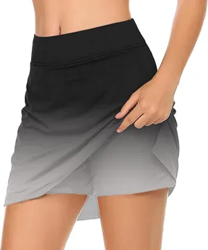 Skorts for Women Fashion Gradient Skirt with Built-in Shorts Summer Gym Athletic Running Skort Vacation Clothes 2025