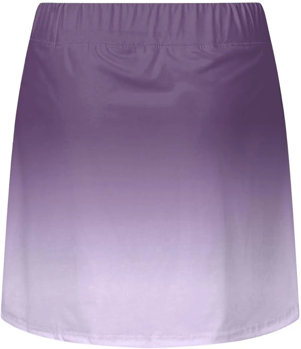 Skorts for Women Fashion Gradient Skirt with Built-in Shorts Summer Gym Athletic Running Skort Vacation Clothes 2025