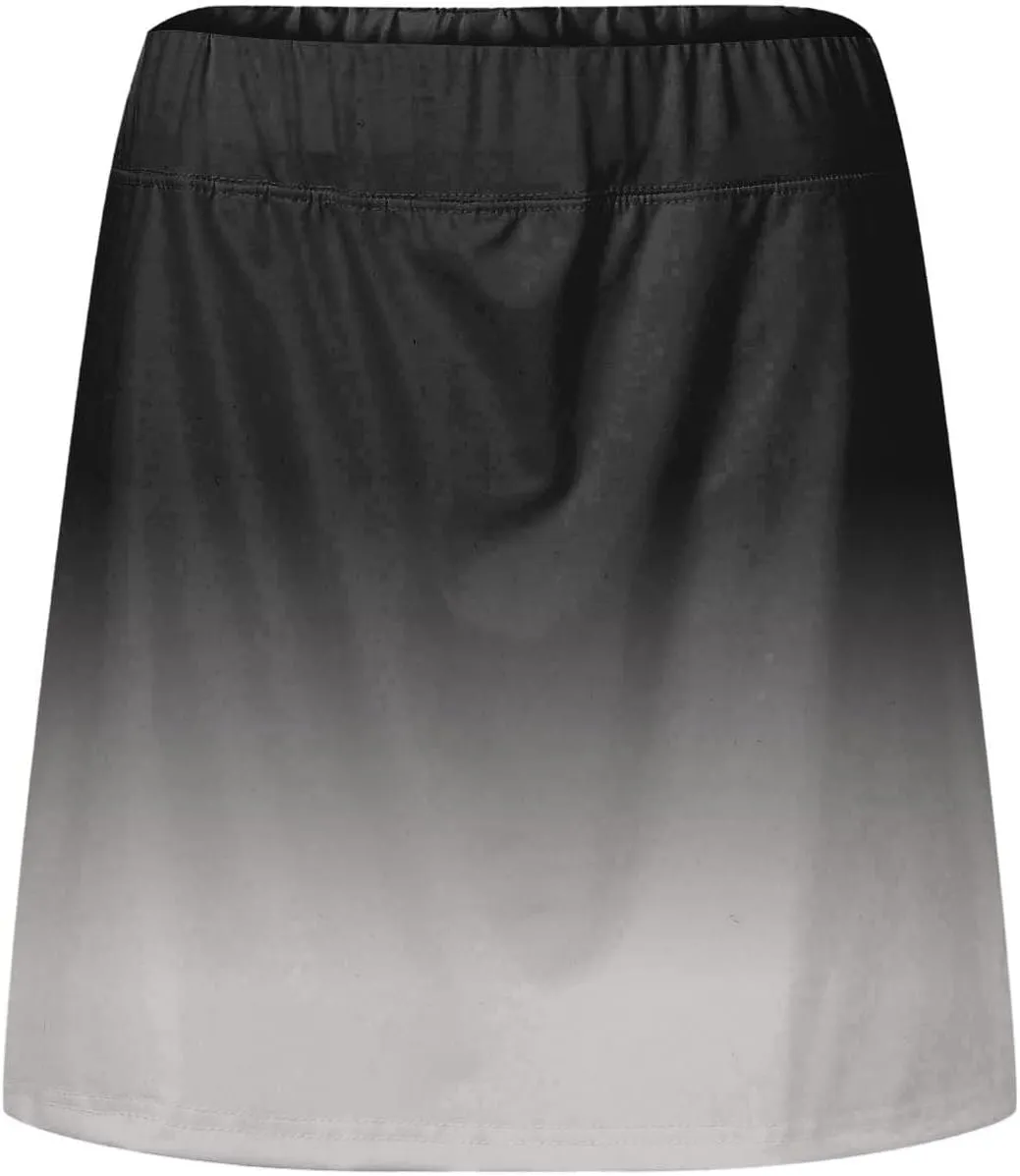 Skorts for Women Fashion Gradient Skirt with Built-in Shorts Summer Gym Athletic Running Skort Vacation Clothes 2025