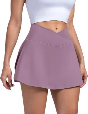 Skorts for Women Plus Size High Waisted Women's Skorts with Pockets Womens Tennis Skirt with Shorts Underneath