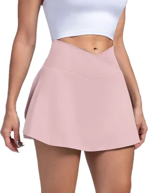 Skorts for Women with Pockets Womens Tennis Skirt with Shorts Underneath Plus Size High Waisted Women's Skorts