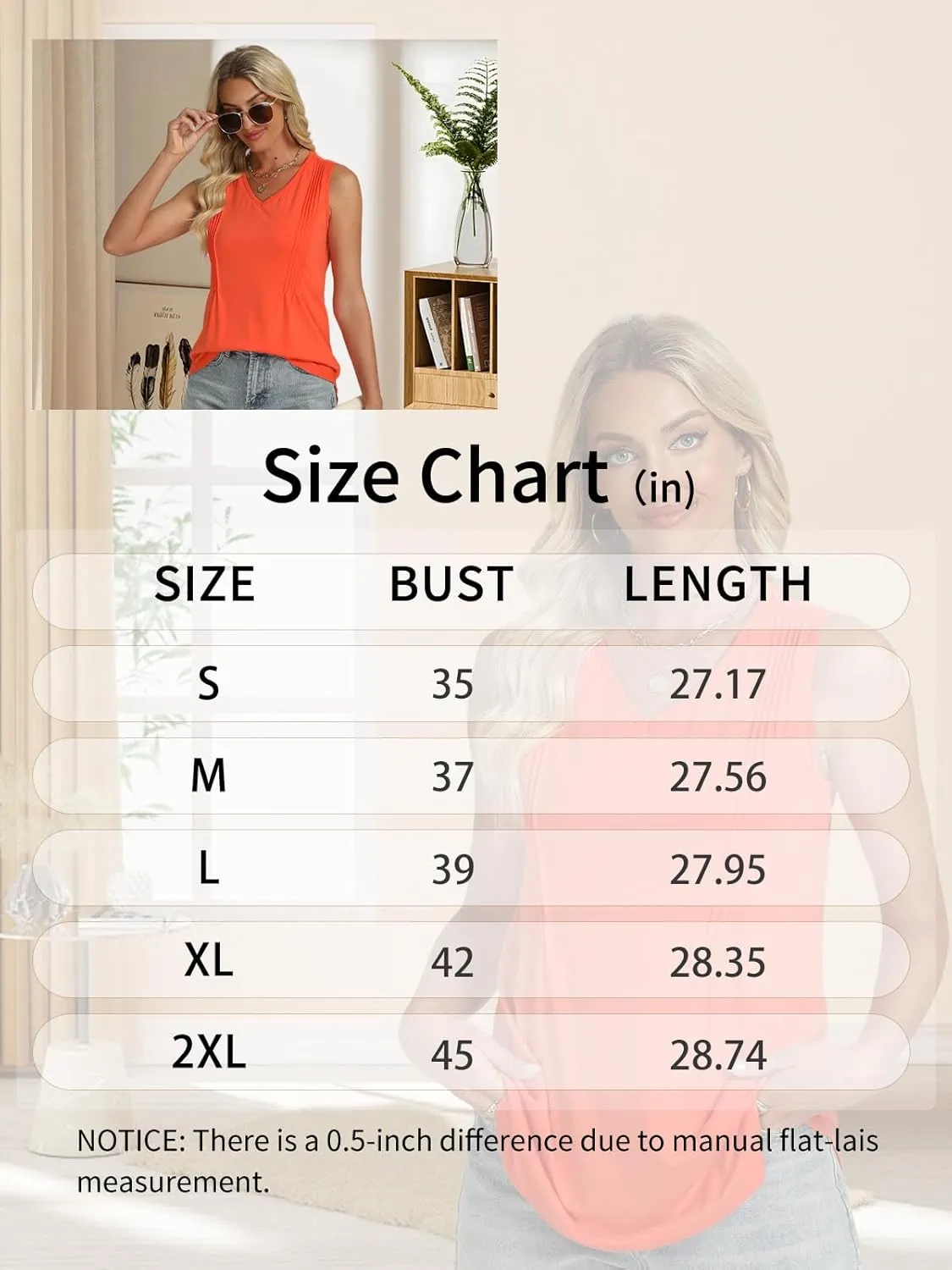 Tank-Tops-for-Women 2025 Summer Pleated Sleeveless Casual Loose Fit V Neck Tunics Dressy Flowy Shirts