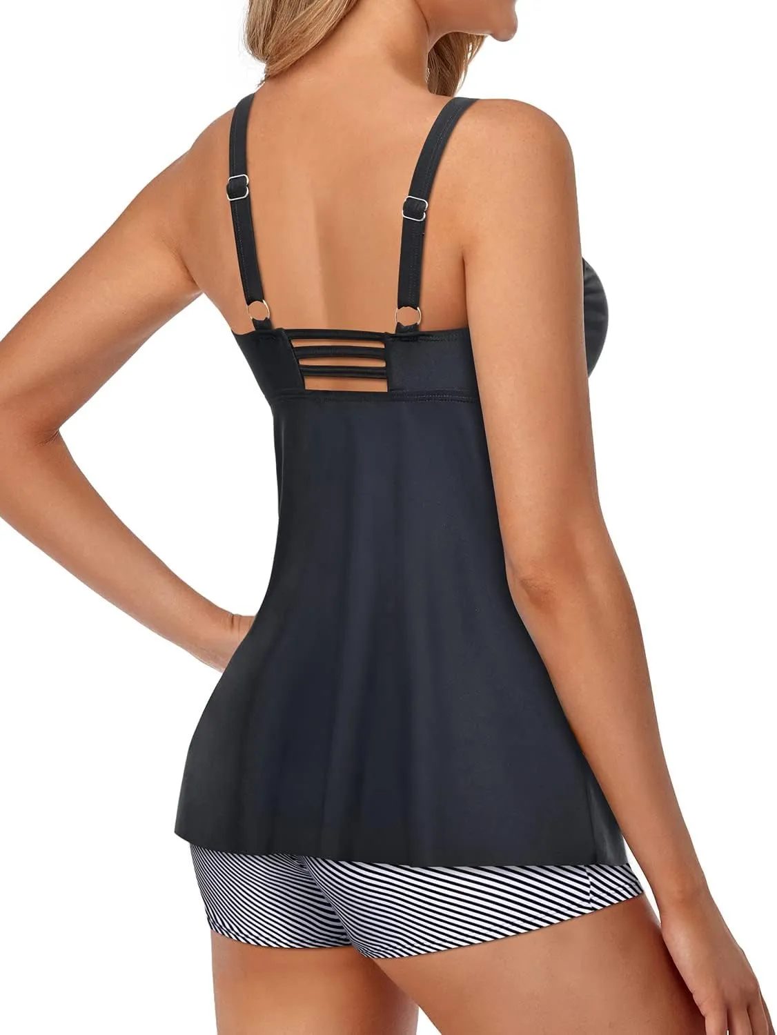 Tempt Me Women Two Piece Tankini Swimsuits Swim Tops with Shorts Boyshort Bathing Suits