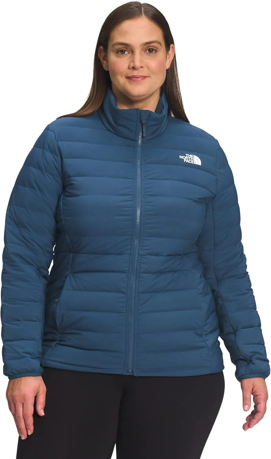 THE NORTH FACE Women's Belleview Stretch Recycled Down Insulated Jacket (Standard and Plus Size), Shady Blue, 2X Plus
