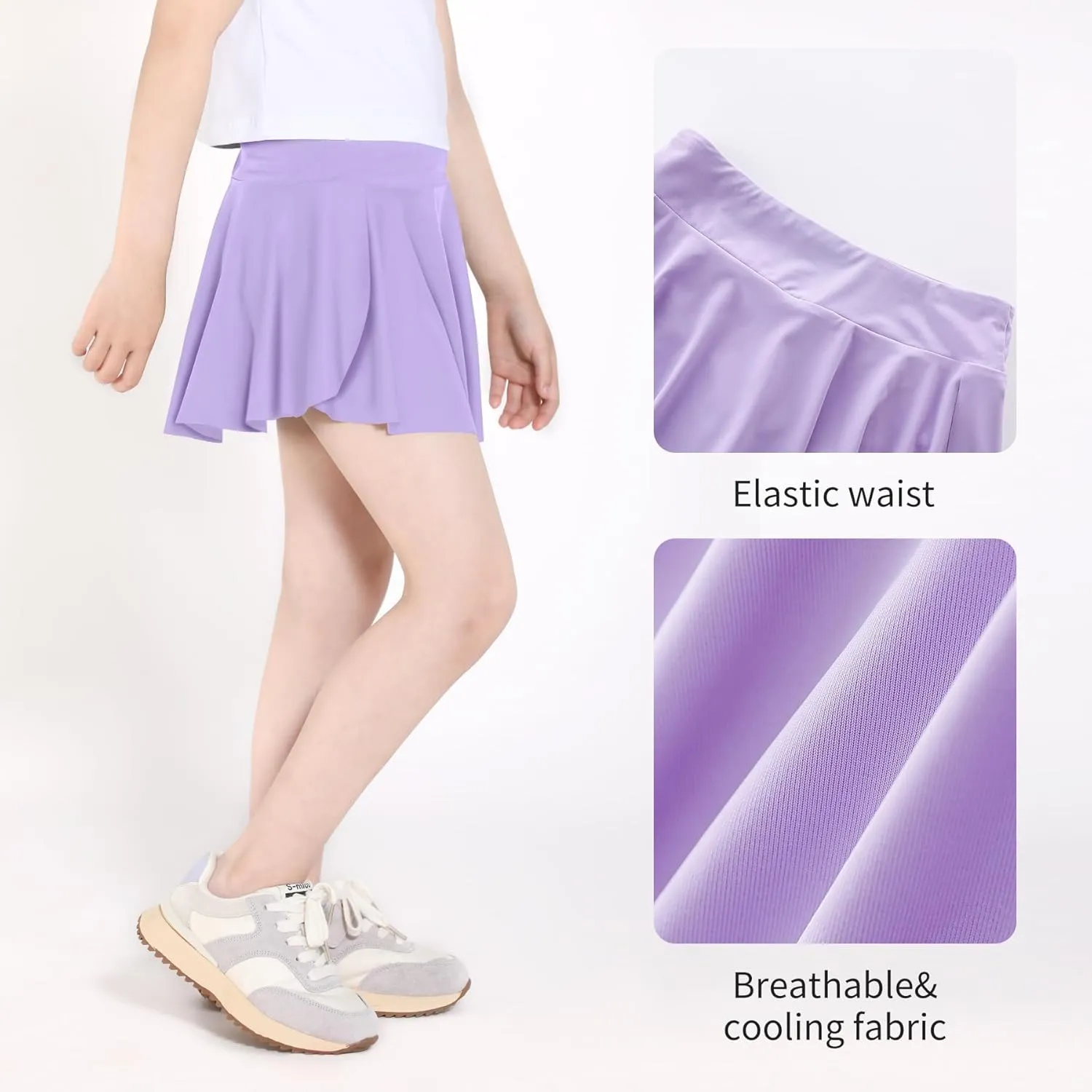 Toddler Tennis Skirt,Toddler Skort, Baby Girls for School Kids, Athletic Butterfly Flowy Shorts with Pocket