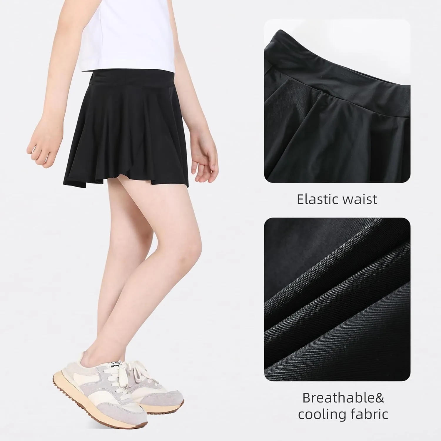 Toddler Tennis Skirt,Toddler Skort, Baby Girls for School Kids, Athletic Butterfly Flowy Shorts with Pocket