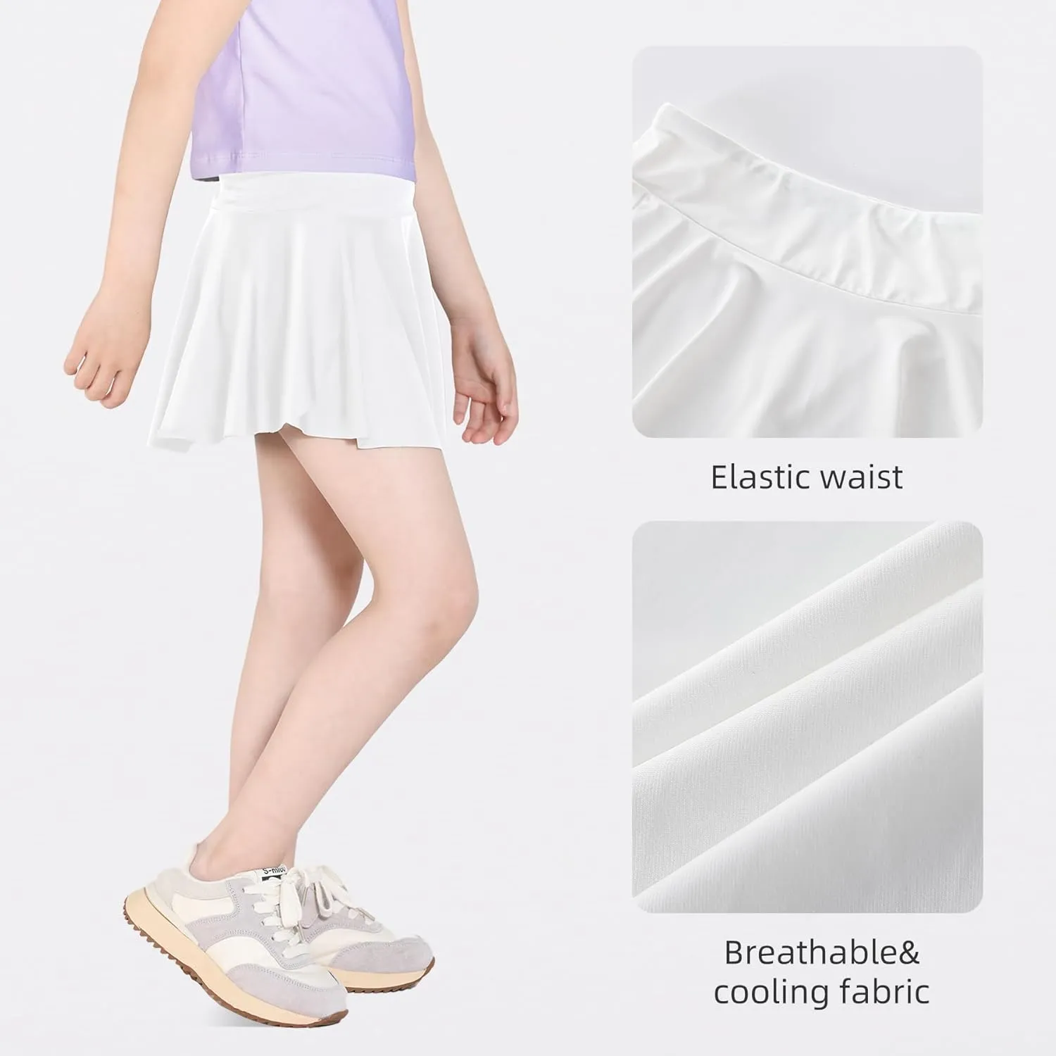 Toddler Tennis Skirt,Toddler Skort, Baby Girls for School Kids, Athletic Butterfly Flowy Shorts with Pocket