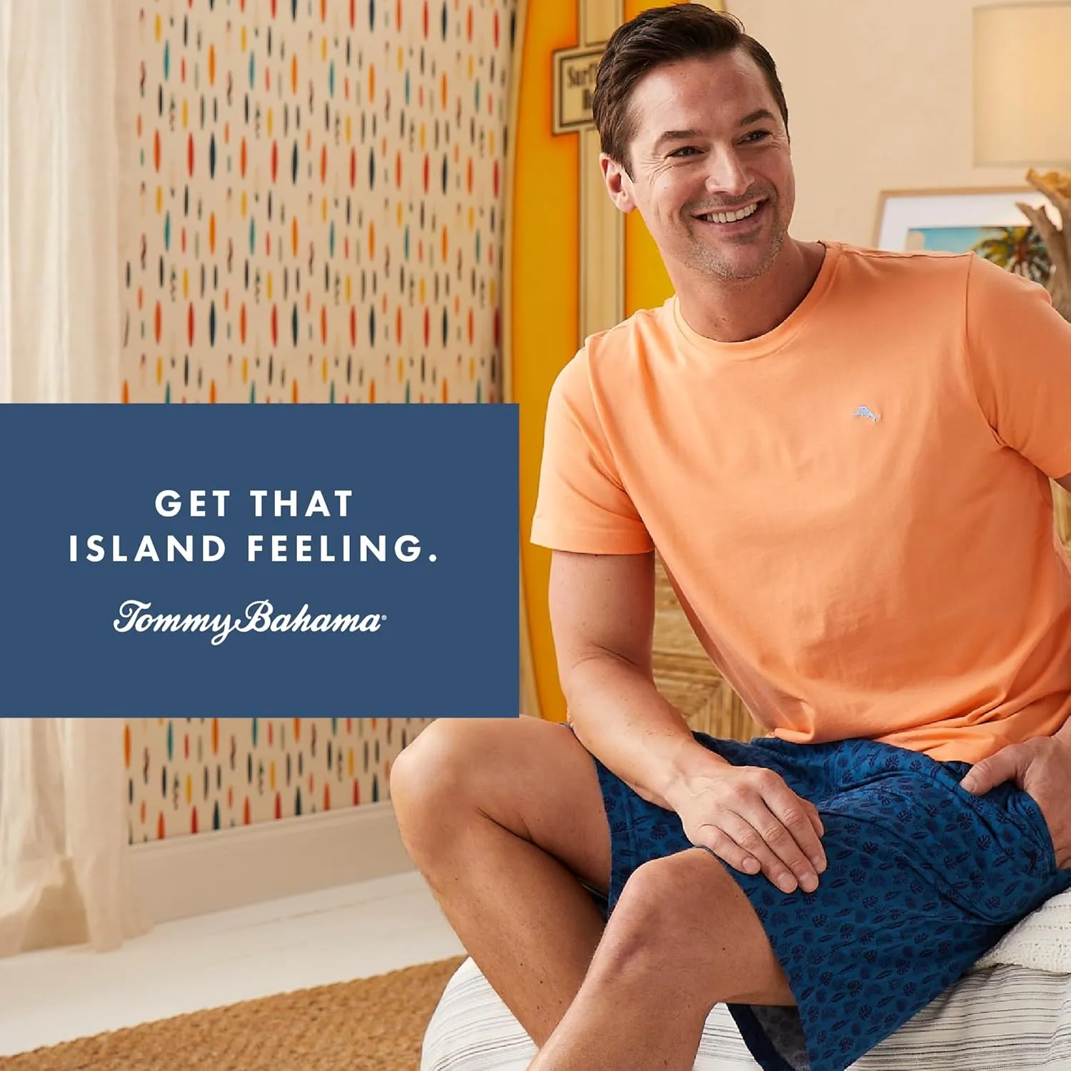 Tommy Bahama - Men's Essential Printed Lounge Short, Stretch Jersey Pajama Shorts for Sleep or Lounge