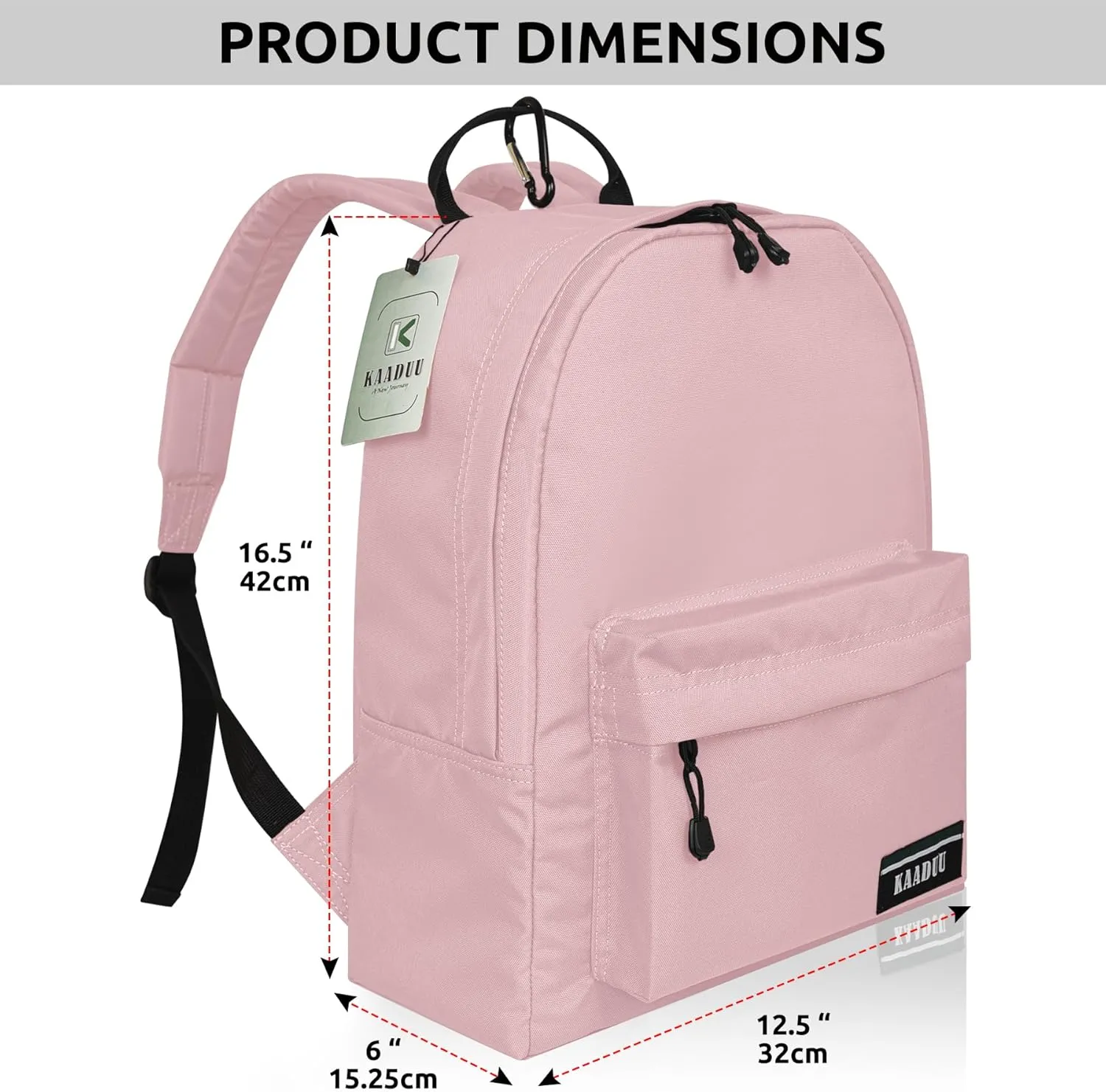 TRAVEL BACKPACK LIGHTWEIGHT CASUAL DAYPACK GYM BACKPACK LAPTOP BACKPACK SPORT BACKPACK RUCKSACK CAMPING BACKPACK 16.5 (Baby Pink)