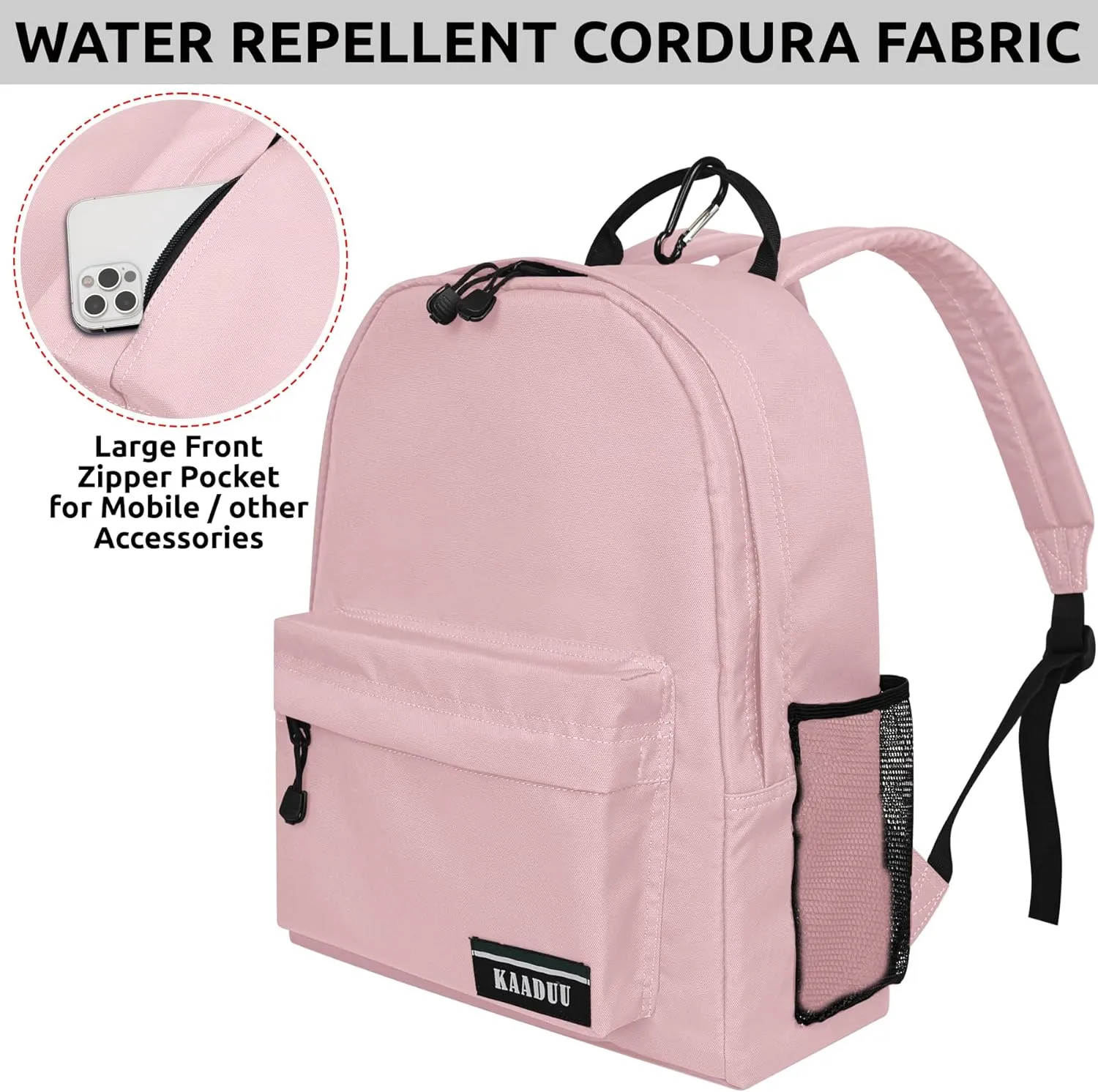 TRAVEL BACKPACK LIGHTWEIGHT CASUAL DAYPACK GYM BACKPACK LAPTOP BACKPACK SPORT BACKPACK RUCKSACK CAMPING BACKPACK 16.5 (Baby Pink)