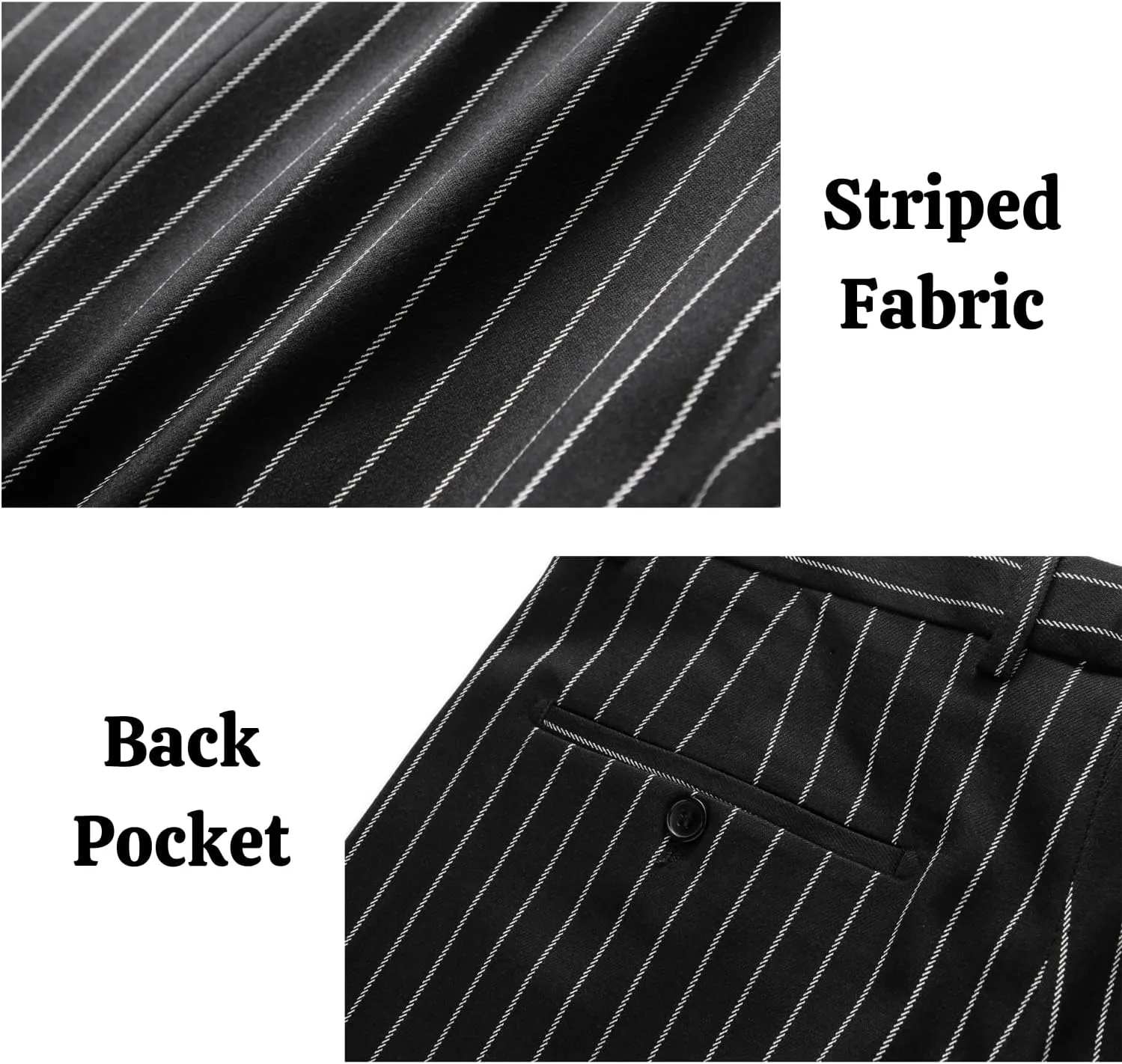 UNINUKOO Mens 2 Piece Pinstripe Suit for Men Double Breasted Tuxedo Business Wedding Dinner Party Jacket Pants Suit Set