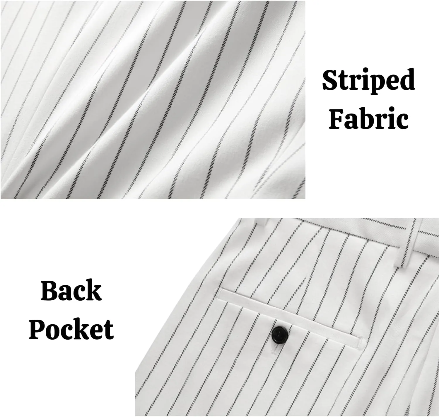 UNINUKOO Mens 2 Piece Pinstripe Suit for Men Double Breasted Tuxedo Business Wedding Dinner Party Jacket Pants Suit Set