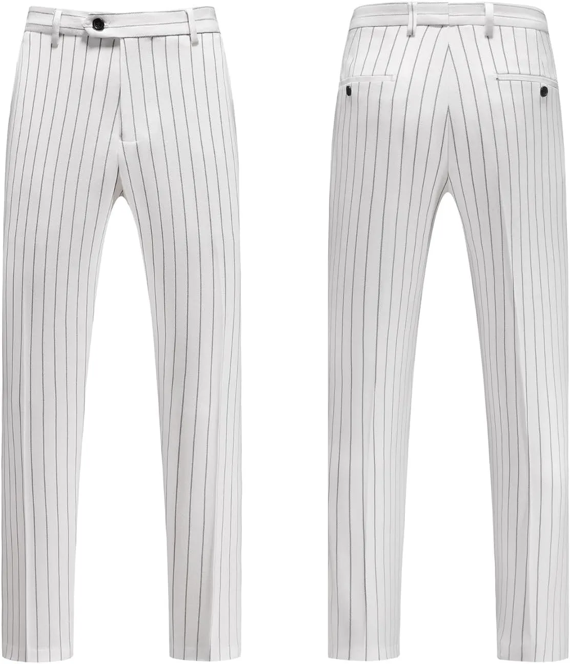 UNINUKOO Mens 2 Piece Pinstripe Suit for Men Double Breasted Tuxedo Business Wedding Dinner Party Jacket Pants Suit Set