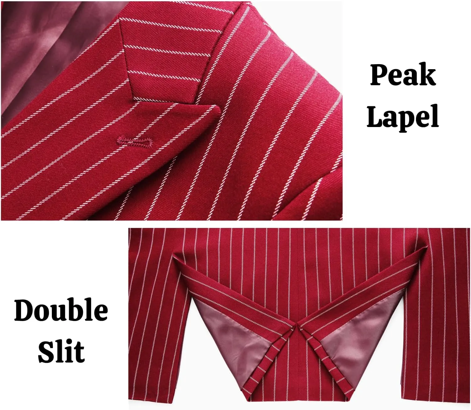 UNINUKOO Mens 2 Piece Pinstripe Suit for Men Double Breasted Tuxedo Business Wedding Dinner Party Jacket Pants Suit Set