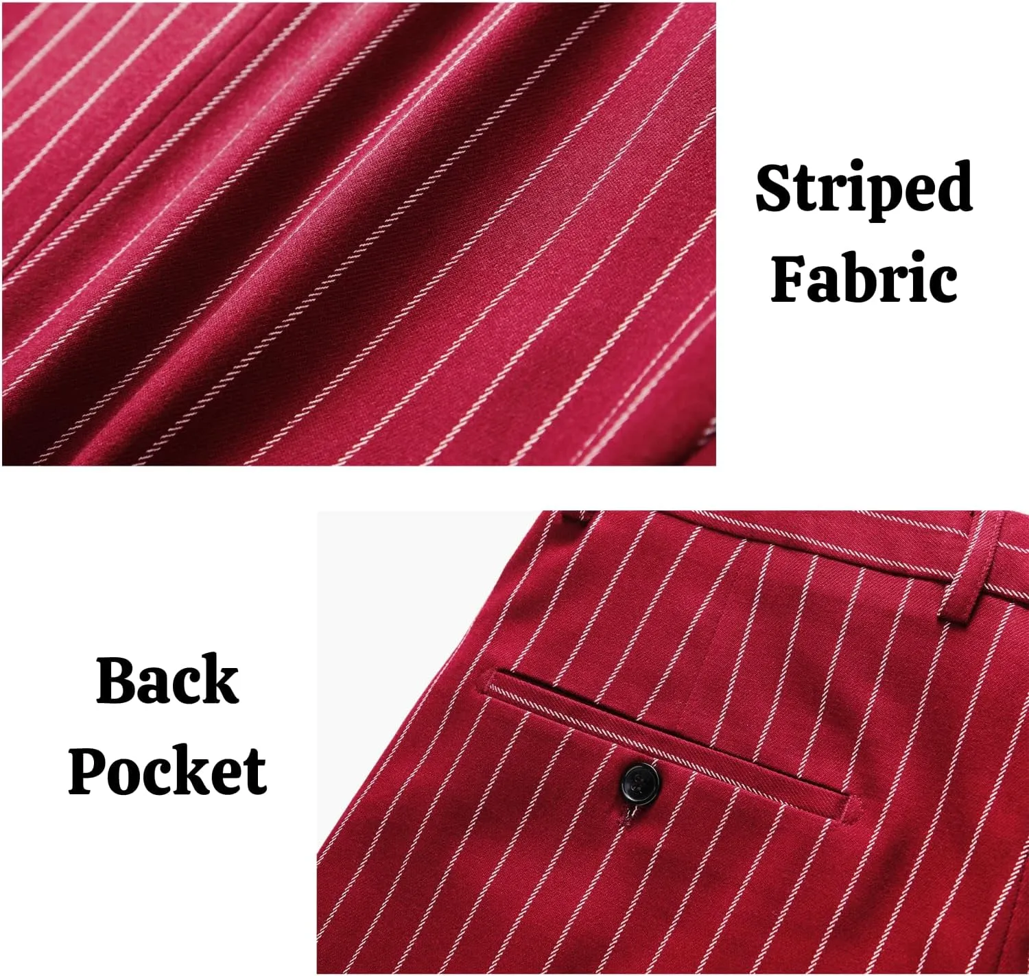 UNINUKOO Mens 2 Piece Pinstripe Suit for Men Double Breasted Tuxedo Business Wedding Dinner Party Jacket Pants Suit Set