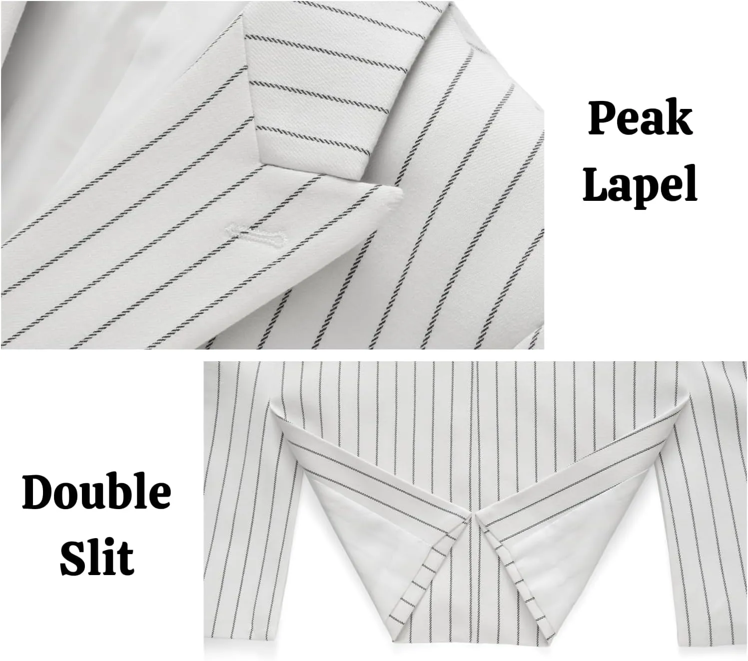 UNINUKOO Mens 2 Piece Pinstripe Suit for Men Double Breasted Tuxedo Business Wedding Dinner Party Jacket Pants Suit Set