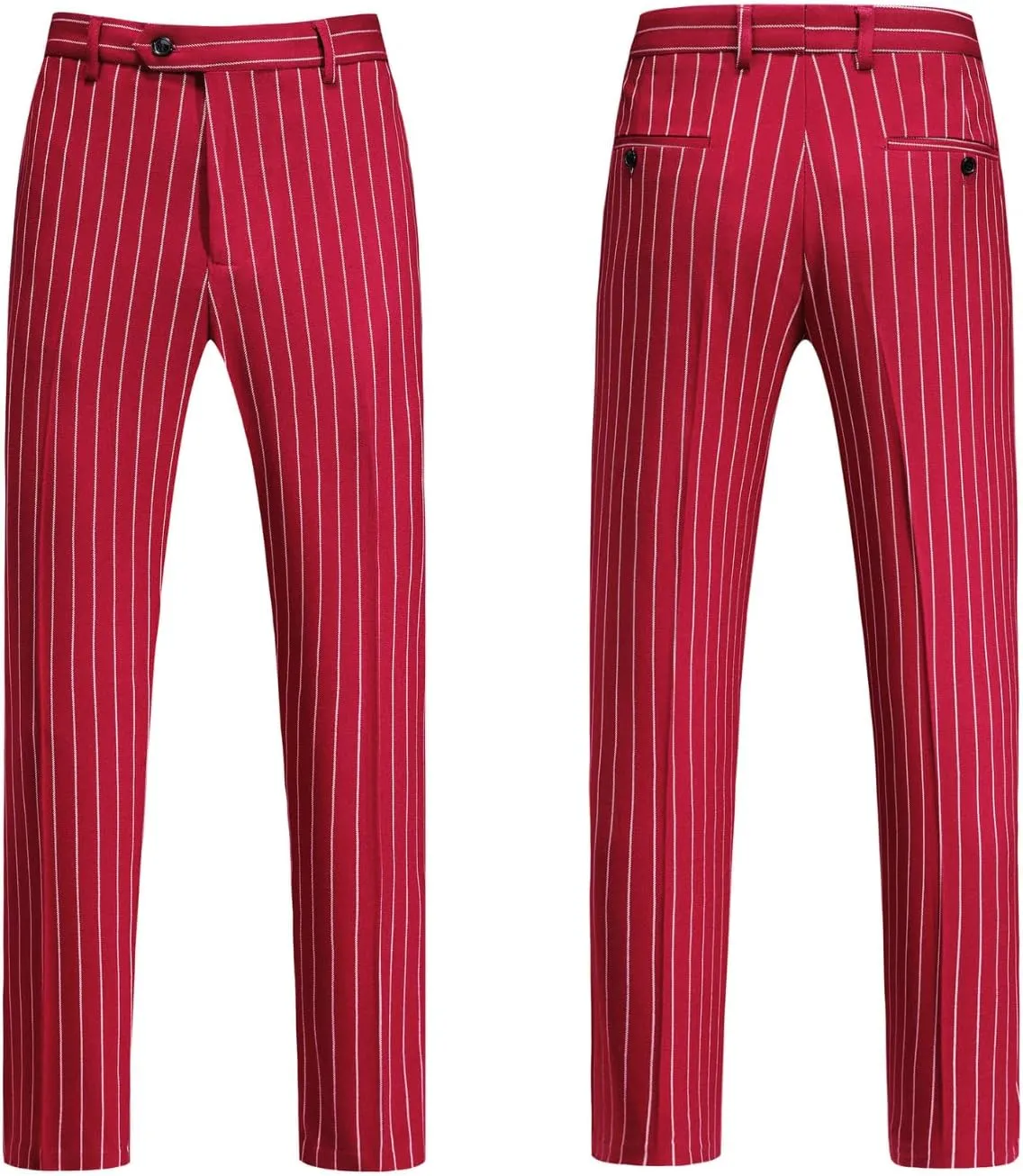 UNINUKOO Mens 2 Piece Pinstripe Suit for Men Double Breasted Tuxedo Business Wedding Dinner Party Jacket Pants Suit Set