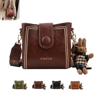 Vintage Fashion Bag with Adjustable Wider Shoulder Strap for Women,Crossbody Bags for Women,Leather PU Bucket Bags