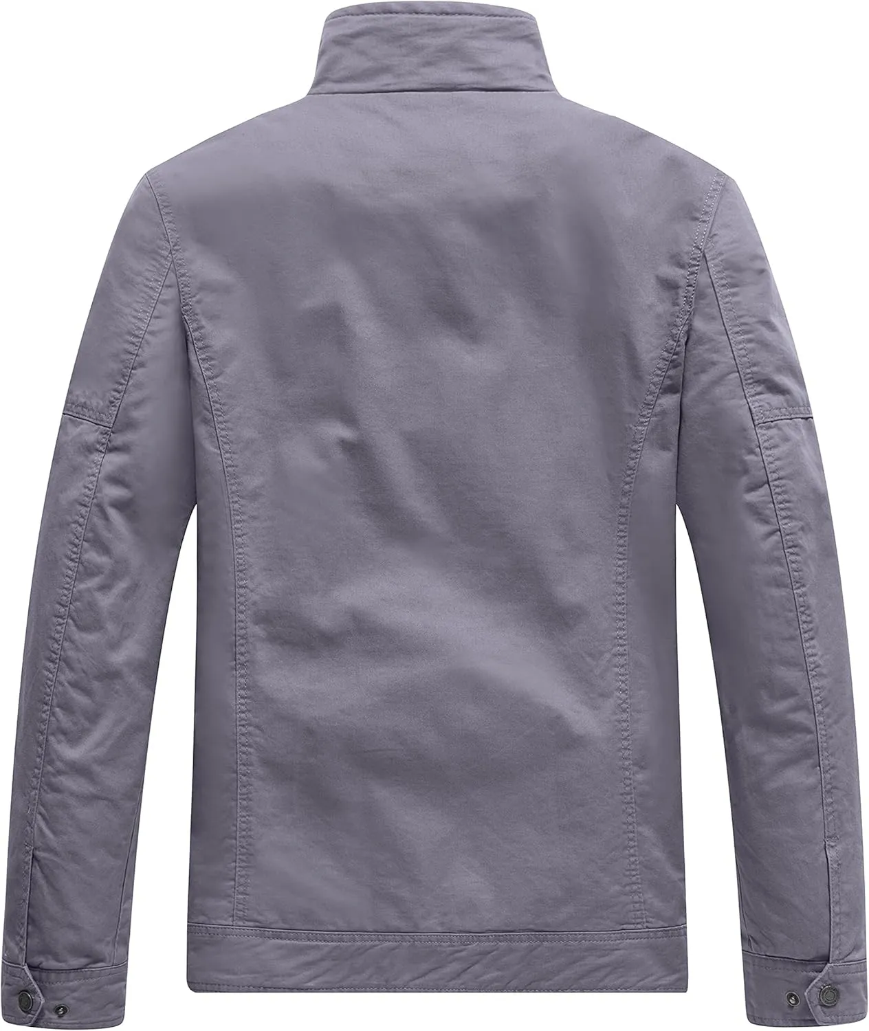 WenVen Men's Casual Washed Cotton Military Jacket
