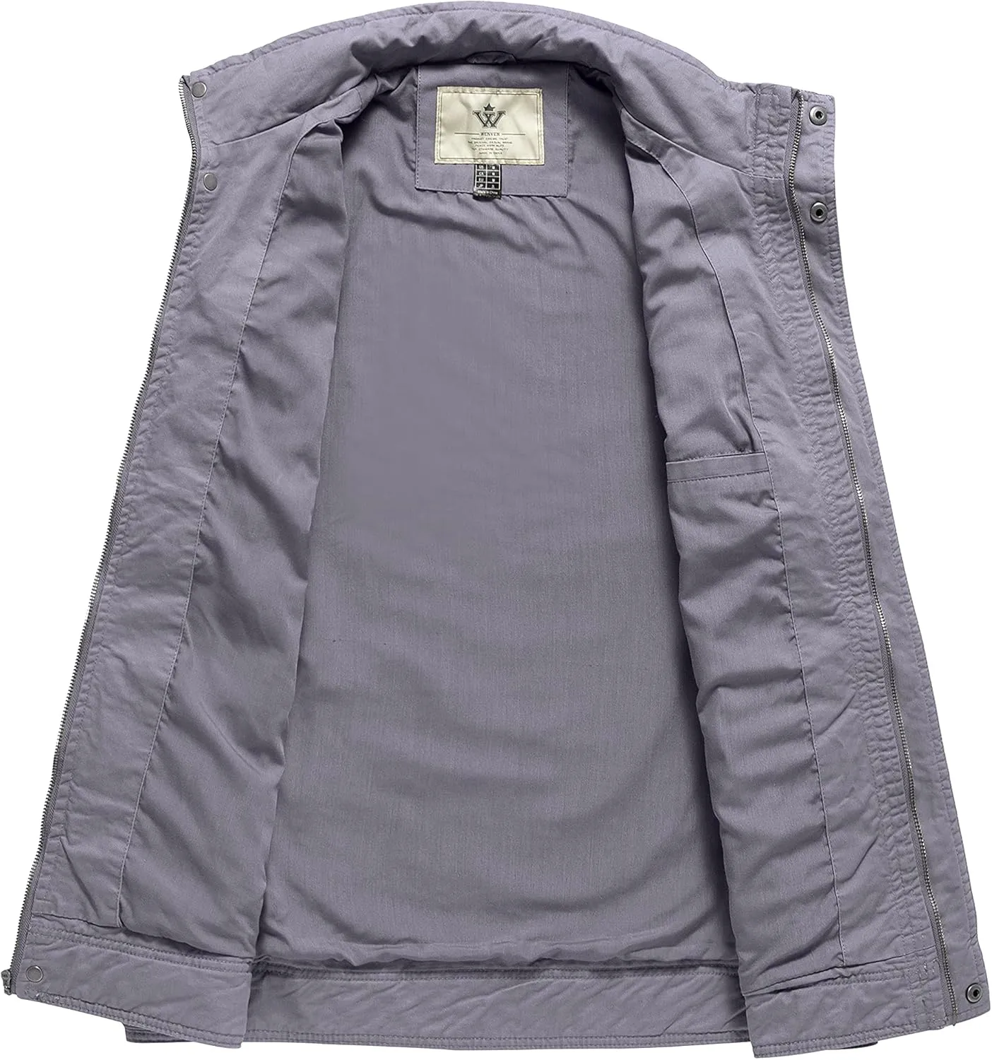 WenVen Men's Casual Washed Cotton Military Jacket