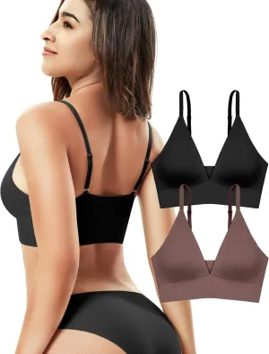Wireless Bras for Women - Sports Bra Bralettes with Support No Underwire Seamless Workout Tops Cami Crop Tank S-XXL
