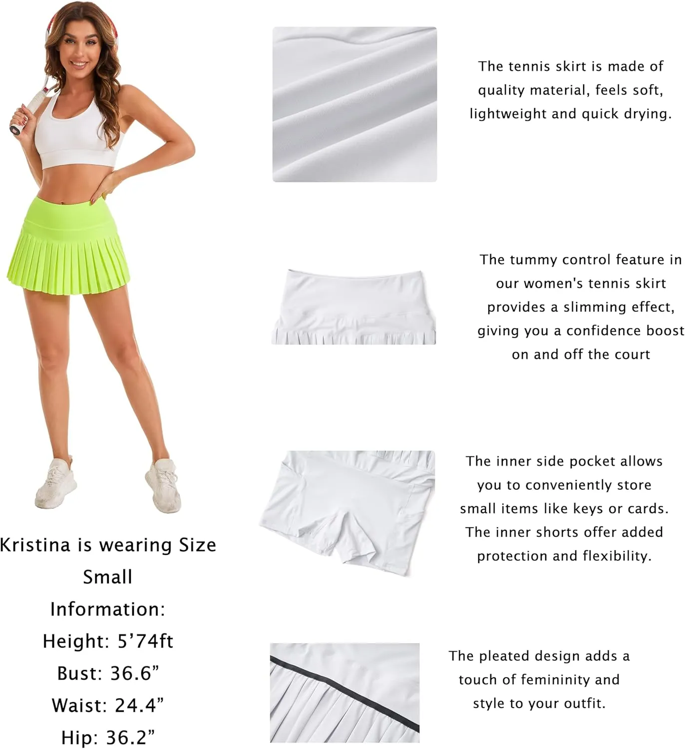 Women Tennis Skirt Golf Skorts Athletic High Waisted Sport Workout Pleated Pickleball Shorts with Pockets