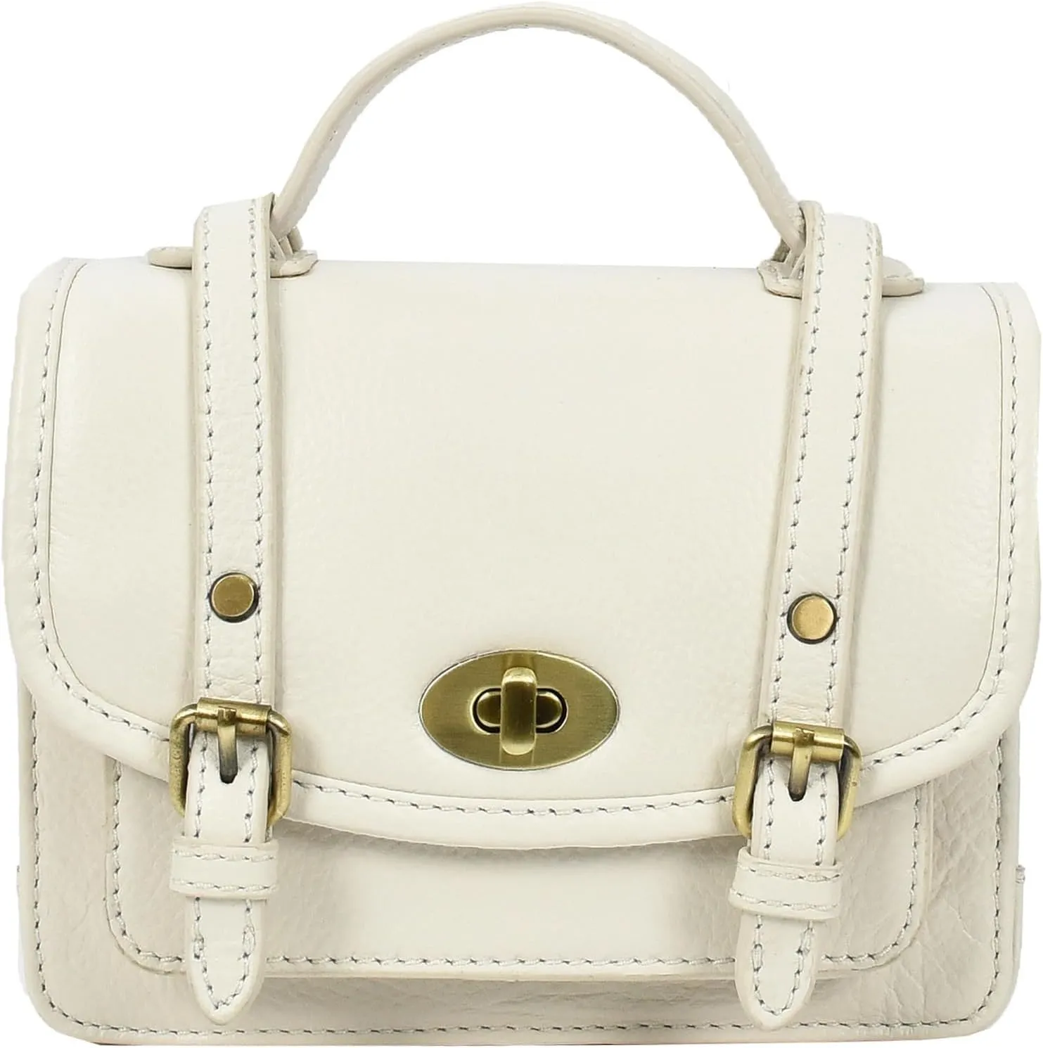 Womens Classic Mini Satchel Handbag Leather Crossbody Purse with Turn-Lock Closure Multiple Colours Option pipin