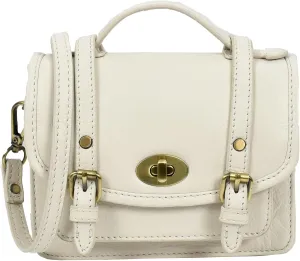 Womens Classic Mini Satchel Handbag Leather Crossbody Purse with Turn-Lock Closure Multiple Colours Option pipin